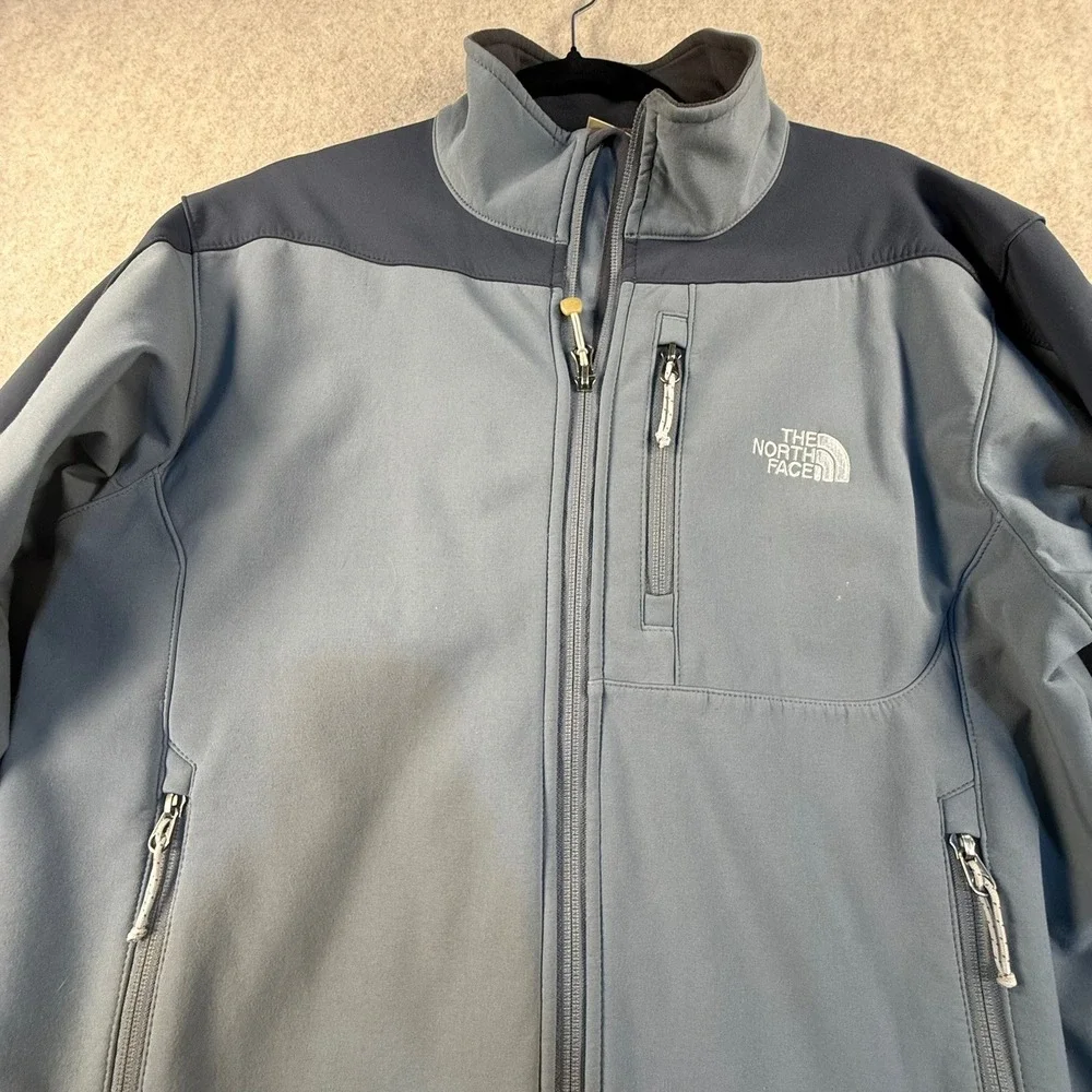 The North Face Apex Bionic Softshell Jacket Mens Medium Blue Navy Full Zip
